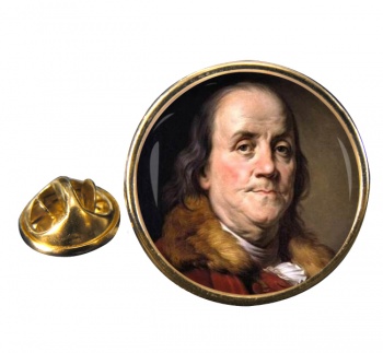 Benjamin Franklin Round Pin Badge