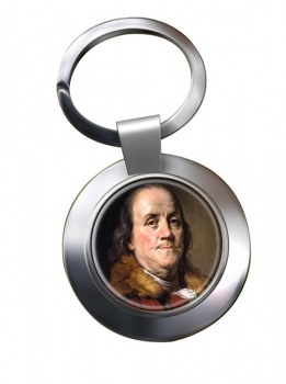 Benjamin Franklin Chrome Key Ring