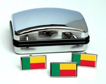 Benin Flag Cufflink and Tie Pin Set
