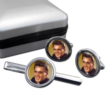 Billy Fury Round Cufflink and Tie Clip Set