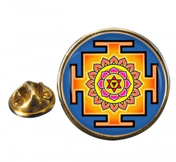 Bhagalamukhi Yantra Round Pin Badge