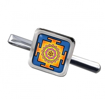 Bhagalamukhi Yantra Square Tie Clip