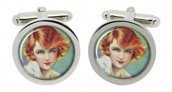 Billie Burke, Silent Film Actress Actress Round Cufflinks