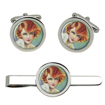 Billie Burke, Silent Film Actress Cufflink and Tie Clip Set