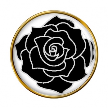 Black Rose Pin Badge