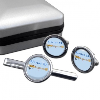 Bleriot XI Cufflink and Tie Clip Set