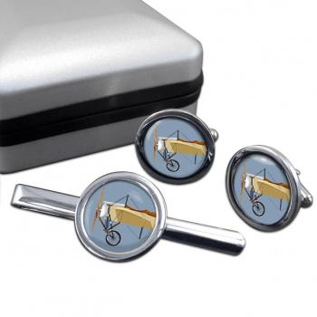 Bleriot XI Front Cufflink and Tie Clip Set