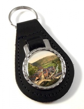 Boscastle from New Road Leather Key Fob