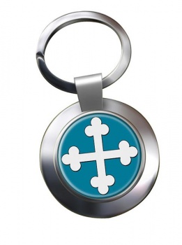 Bottony Cross Botonnee Leather Chrome Key Ring