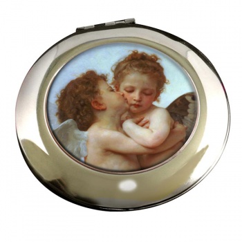 l'amour et psyche enfants by Bouguereau Round Mirror