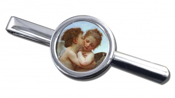 l'amour et psyche enfants by Bouguereau Round Tie Clip