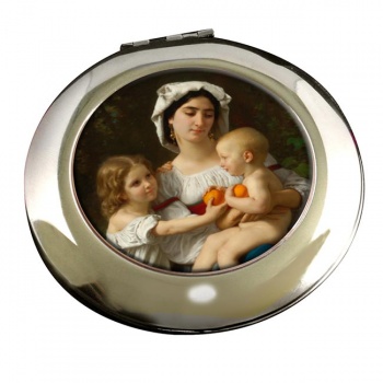 Oranges by Bouguereau Round Mirror