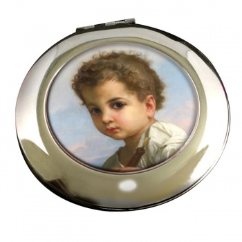 Petit joueur de Flûte by Bouguereau Round Mirror