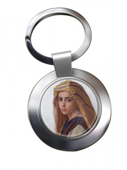 Pomegranate Girl by Bouguereau Chrome Key Ring