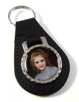 Daisies by Bouguereau Leather Key Fob