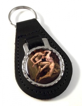 Dante and virgil by Bouguereau Leather Key Fob