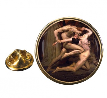 Dante and virgil by Bouguereau Pin Badge