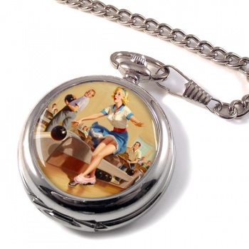 Bowling Accident Pin-up Girl Pocket Watch