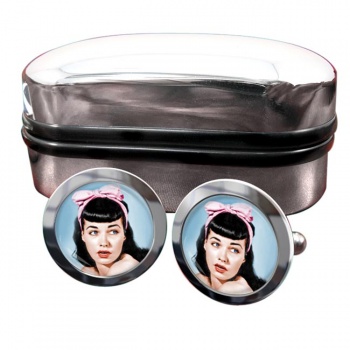 Bettie Page Round Cufflinks