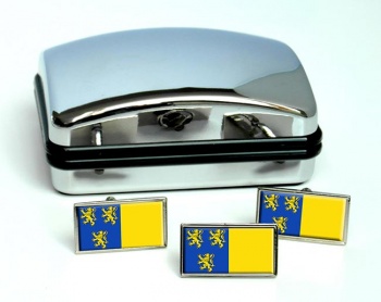 Braine-l'Alleud (Belgium) Flag Cufflink and Tie Pin Set