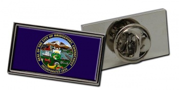 Bridgeport CT Flag Pin Badge