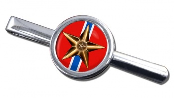 Bronze Star Medal Round Tie Clip