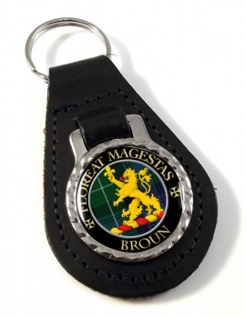 Broun Scottish Clan Leather Key Fob