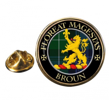 Broun Scottish Clan Round Pin Badge