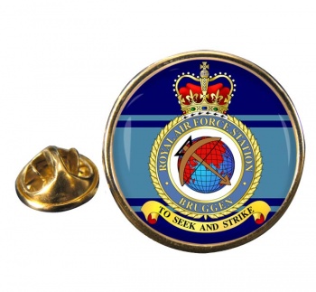 RAF Station Bruggen Round Pin Badge