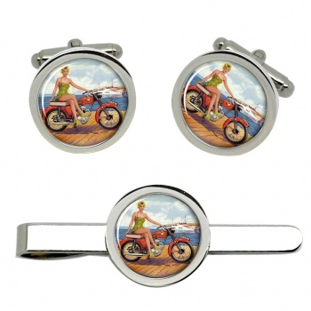 BSA Bantam Cufflink and Tie Clip Set