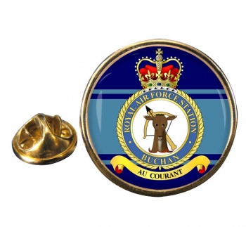 RAF Station Buchan Round Pin Badge
