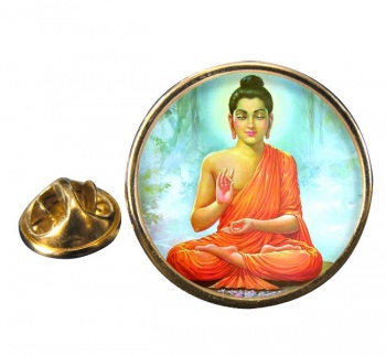 Buddha Round Pin Badge