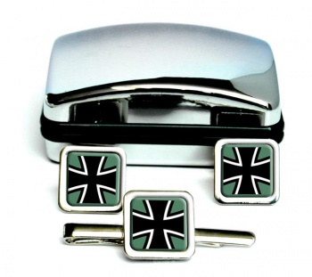 Federal Defence Forces of Germany (Bundeswehr) Square Cufflink and Tie Clip Set