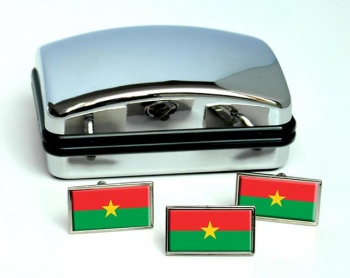 Burkina Faso Flag Cufflink and Tie Pin Set