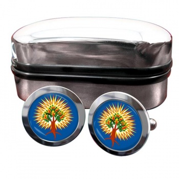 Presbyterian Burning Bush Round Cufflinks