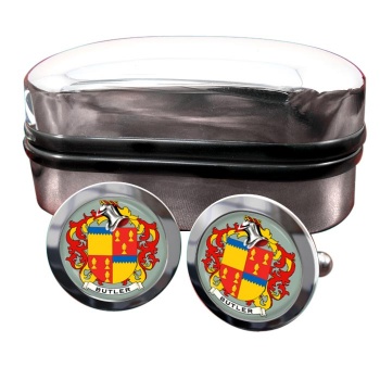 Butler Coat of Arms Round Cufflinks