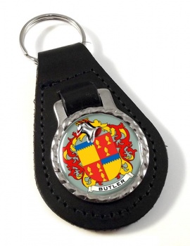 Butler Coat of Arms Leather Key Fob