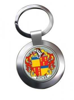 Butler Coat of Arms Chrome Key Ring
