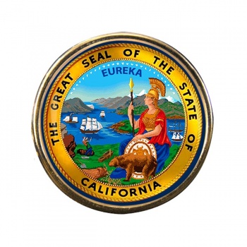 California Round Pin Badge