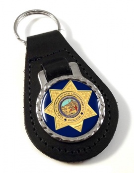 California State University Police Leather Key Fob