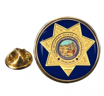 California State University Police Round Pin Badge