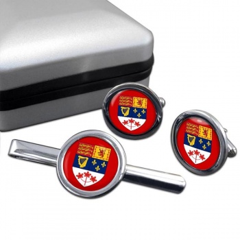 Canada (pre 1965) Round Cufflink and Tie Clip Set