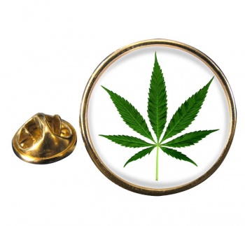 Marijuana Cannabis Leaf Round Pin Badge