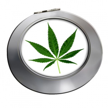Marijuana Cannabis Leaf Chrome Mirror