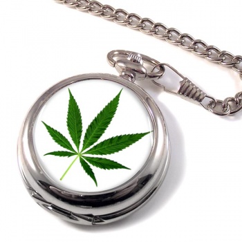 Marijuana Cannabis Leaf Pocket Watch