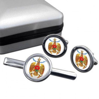 Catanzaro (Italy) Round Cufflink and Tie Clip Set