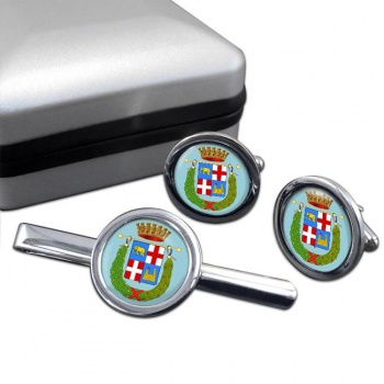 Provincia di Catania (Italy) Round Cufflink and Tie Clip Set