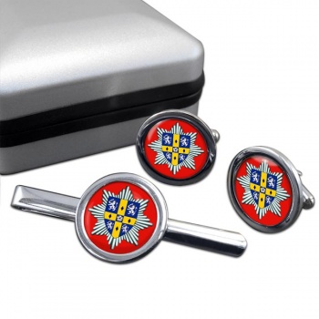 Co. Durham & Darlington Fire & Rescue Service Round Cufflink and Tie Clip Set