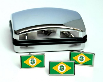 Ceara (Brazil) Flag Cufflink and Tie Pin Set