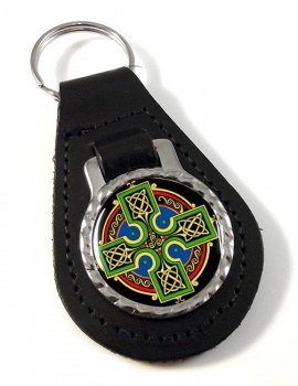 Celtic Cross Leather Key Fob